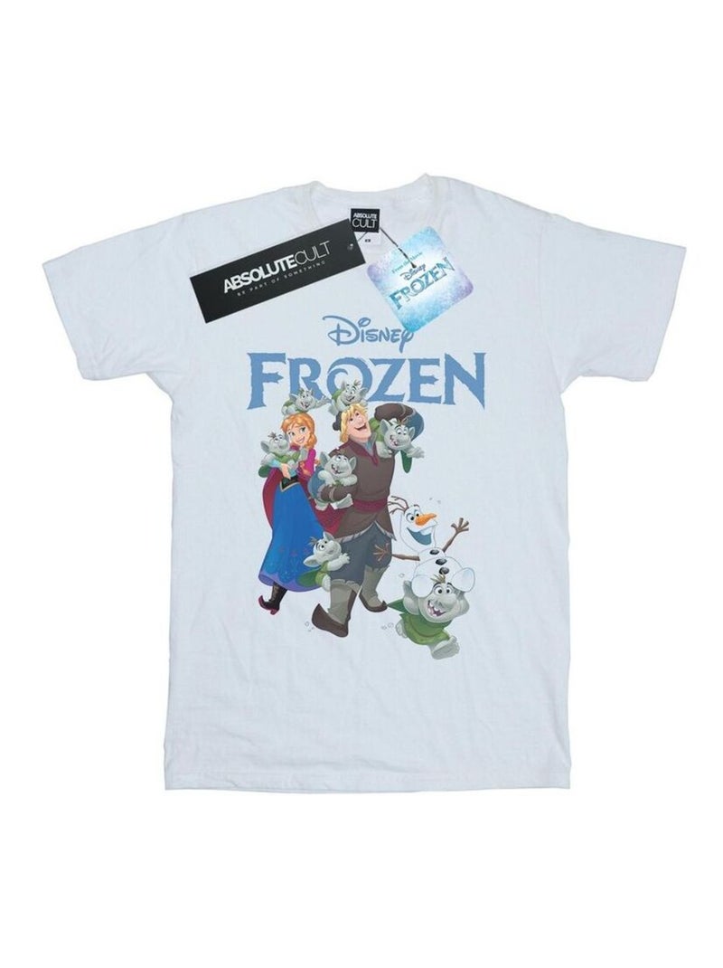 Disney - T-shirt FROZEN HAPPY TROLLS Blanc - Kiabi