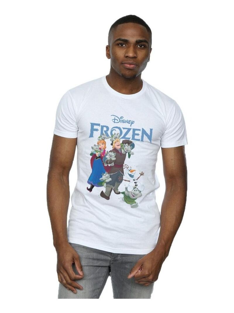 Disney - T-shirt FROZEN HAPPY TROLLS Blanc - Kiabi