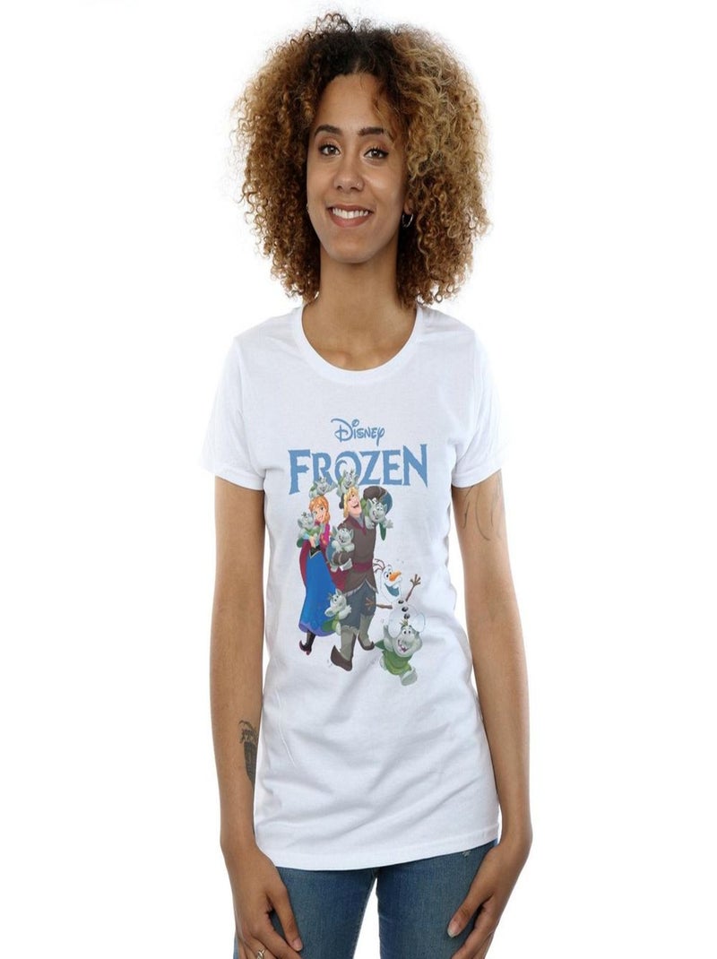Disney - T-shirt FROZEN HAPPY TROLLS Blanc - Kiabi