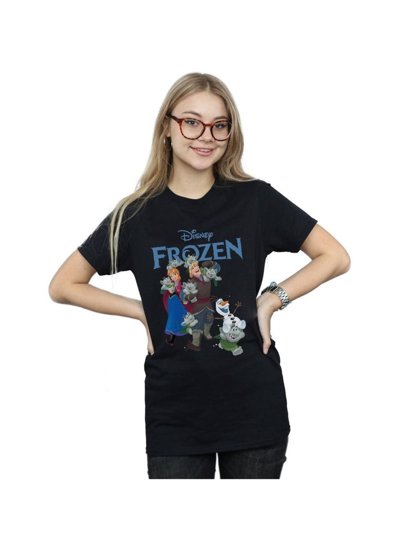 Disney - T-shirt FROZEN HAPPY TROLLS Noir - Kiabi