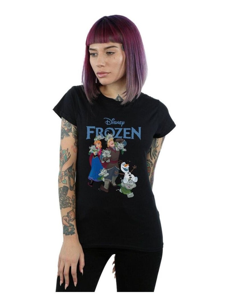 Disney - T-shirt FROZEN HAPPY TROLLS Noir - Kiabi