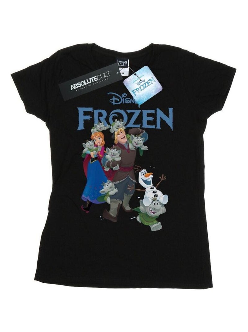 Disney - T-shirt FROZEN HAPPY TROLLS Noir - Kiabi