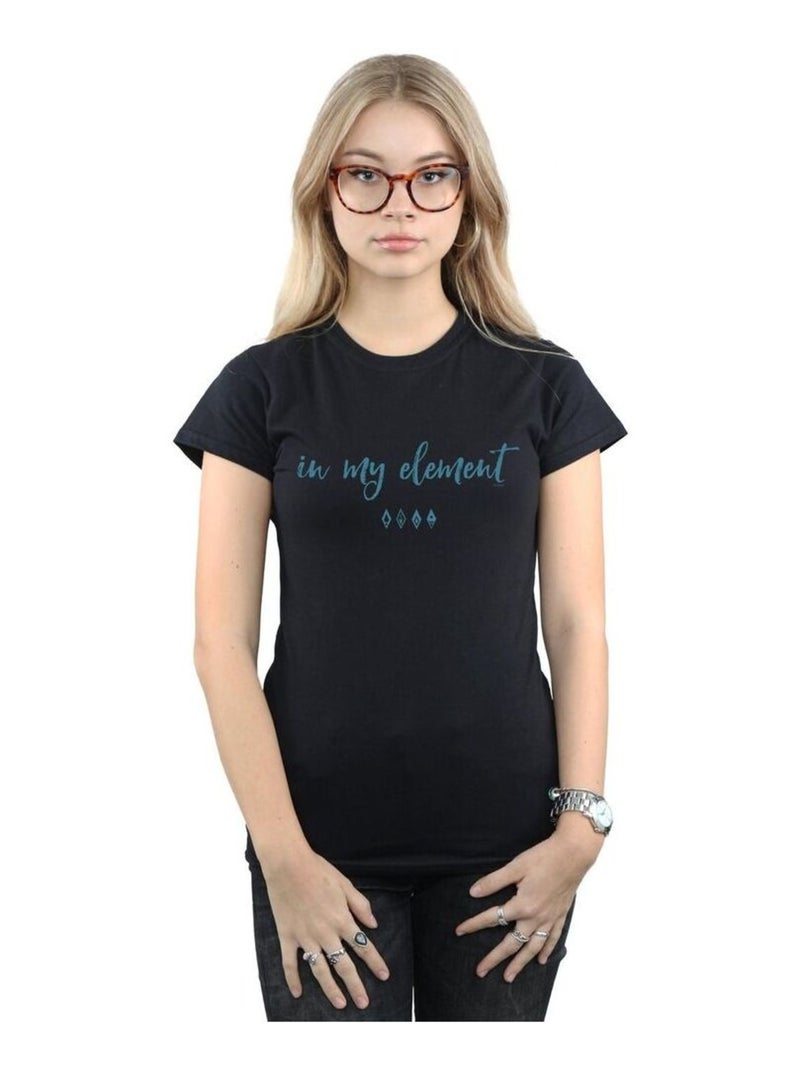 Disney - T-shirt FROZEN IN MY ELEMENT Noir - Kiabi
