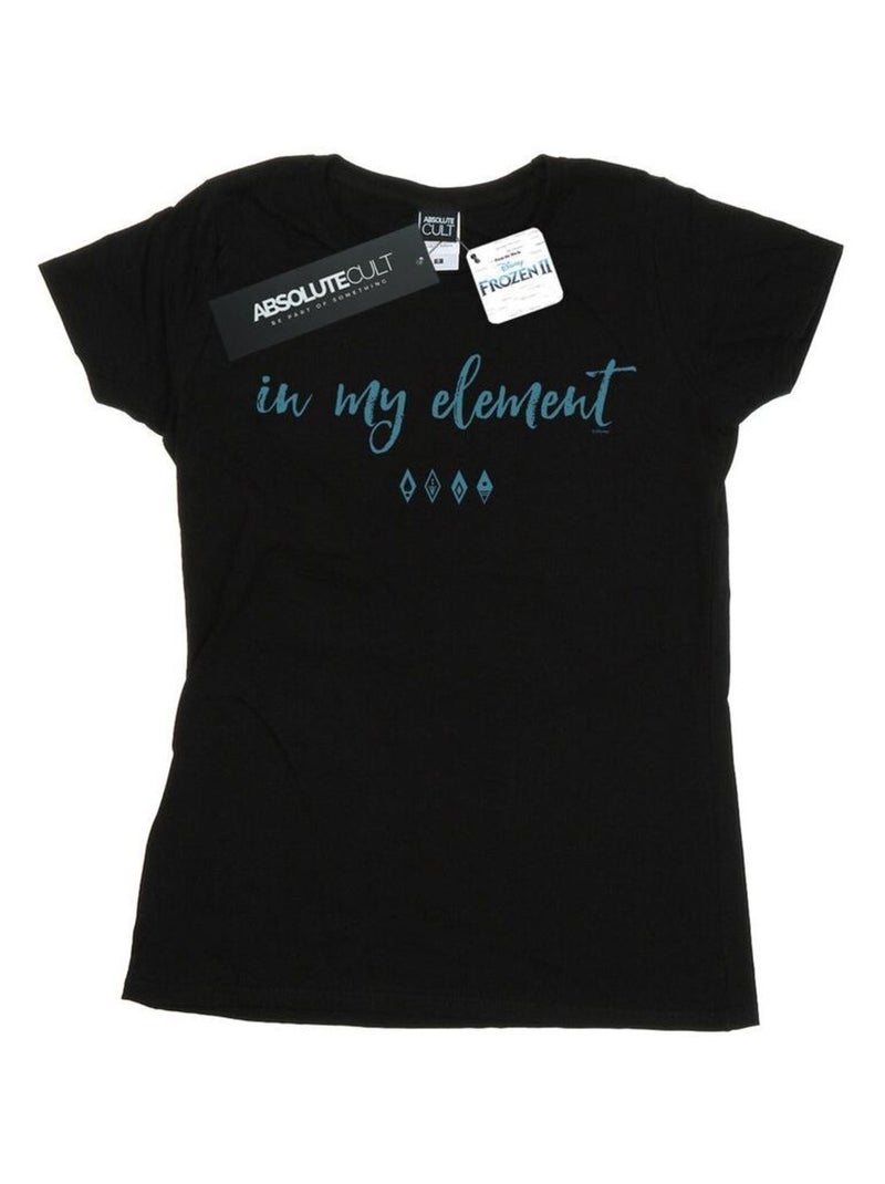 Disney - T-shirt FROZEN IN MY ELEMENT Noir - Kiabi