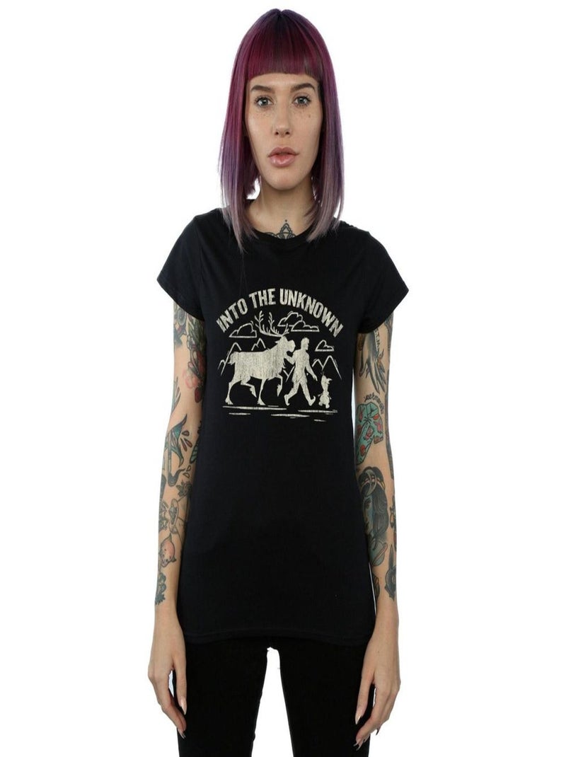 Disney - T-shirt FROZEN INTO THE UNKNOWN Noir - Kiabi