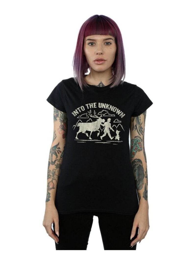 Disney - T-shirt FROZEN INTO THE UNKNOWN Noir - Kiabi