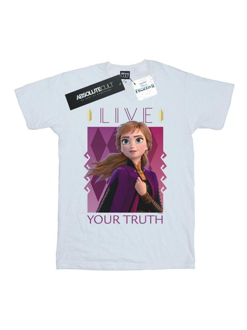 Disney - T-shirt FROZEN LIVE YOUR TRUTH Blanc - Kiabi