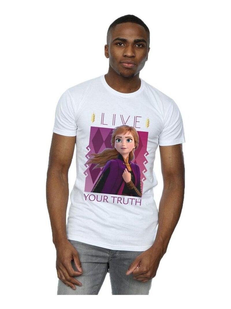 Disney - T-shirt FROZEN LIVE YOUR TRUTH Blanc - Kiabi