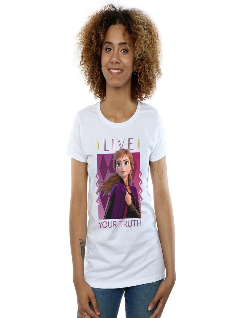 Disney - T-shirt FROZEN LIVE YOUR TRUTH Blanc - Kiabi