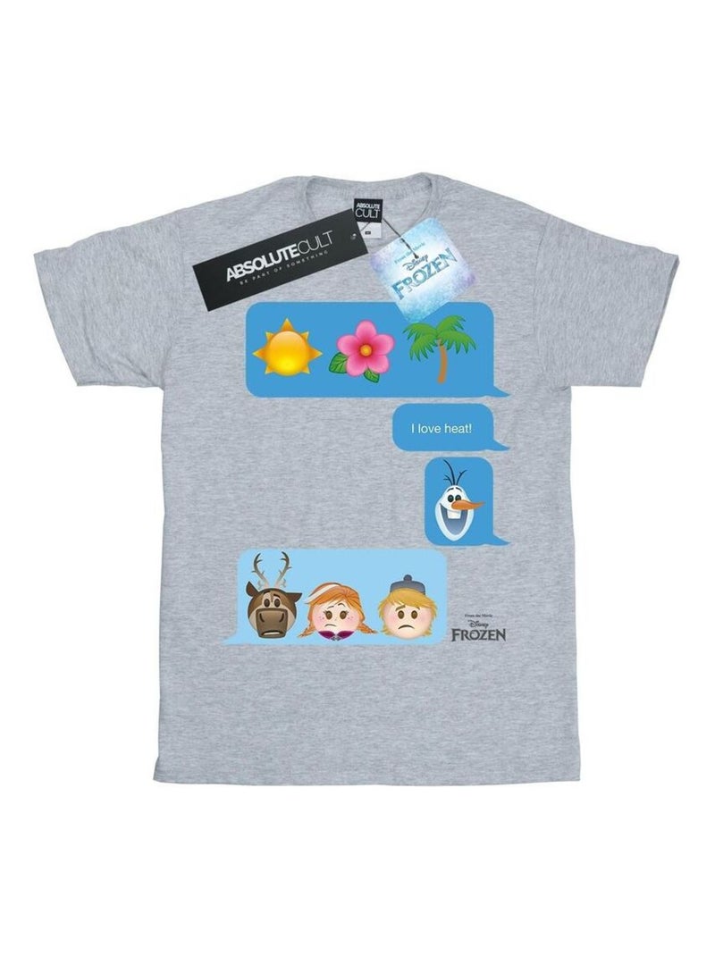 Disney - T-shirt FROZEN LOVE HEAT Gris chiné - Kiabi
