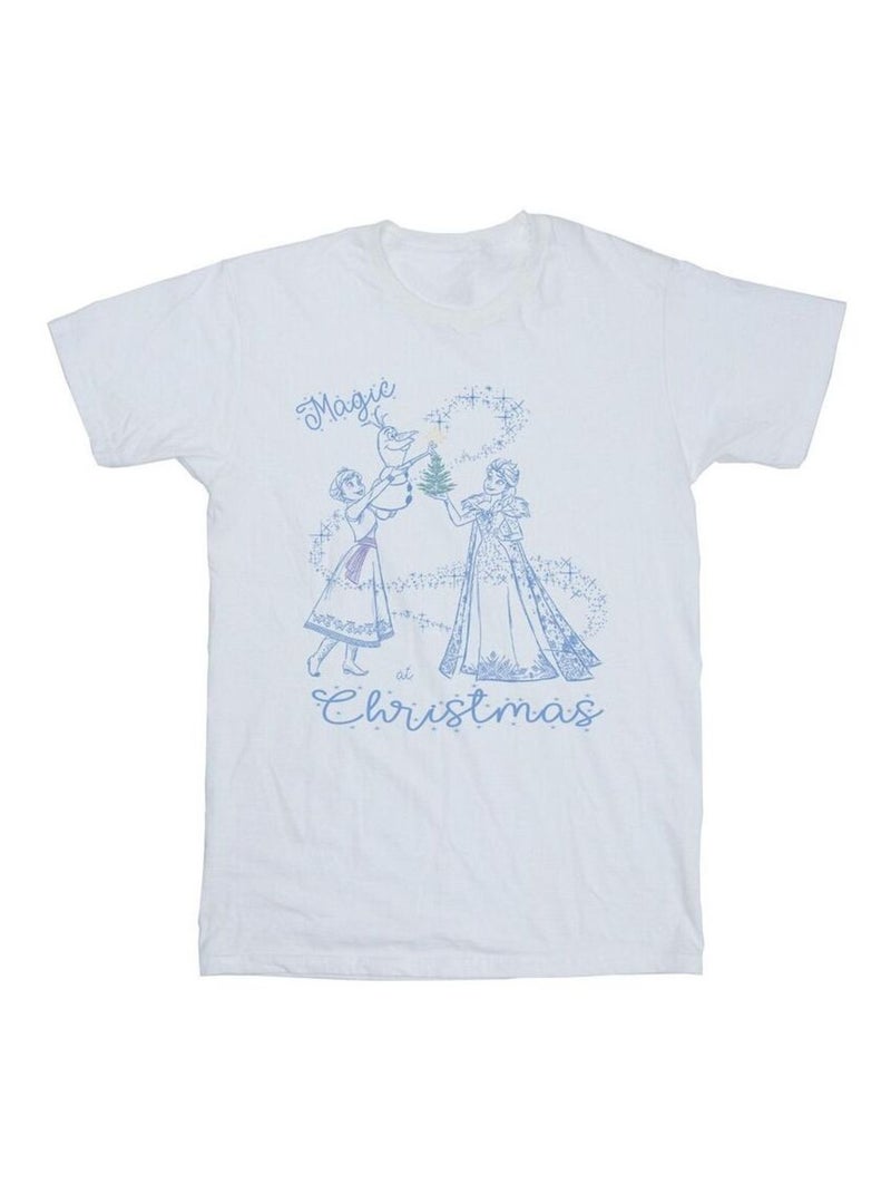 Disney - T-shirt FROZEN MAGIC CHRISTMAS Blanc - Kiabi