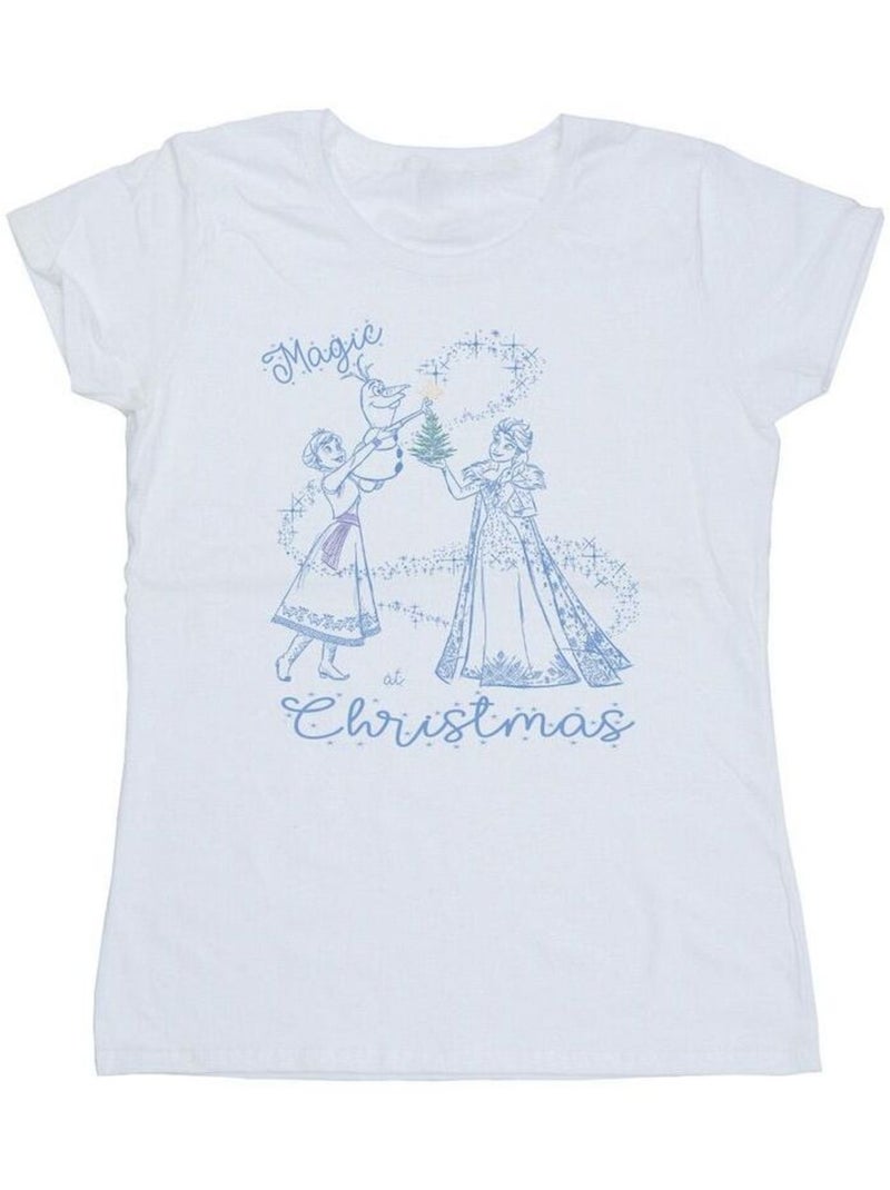Disney - T-shirt FROZEN MAGIC CHRISTMAS Blanc - Kiabi