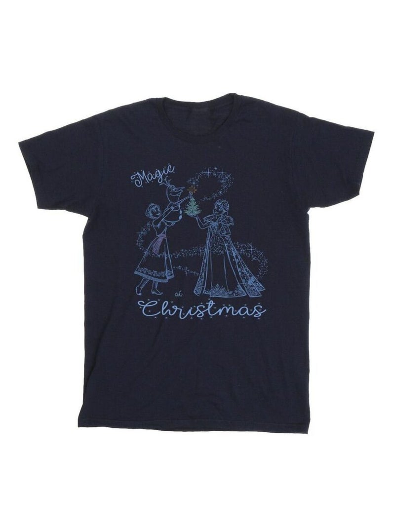 Disney - T-shirt FROZEN MAGIC CHRISTMAS Bleu marine - Kiabi