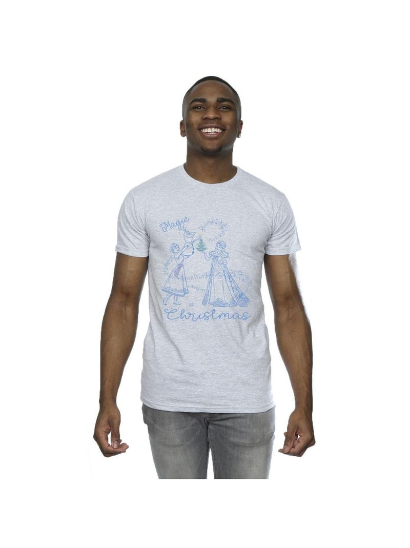 Disney - T-shirt FROZEN MAGIC CHRISTMAS Gris chiné - Kiabi