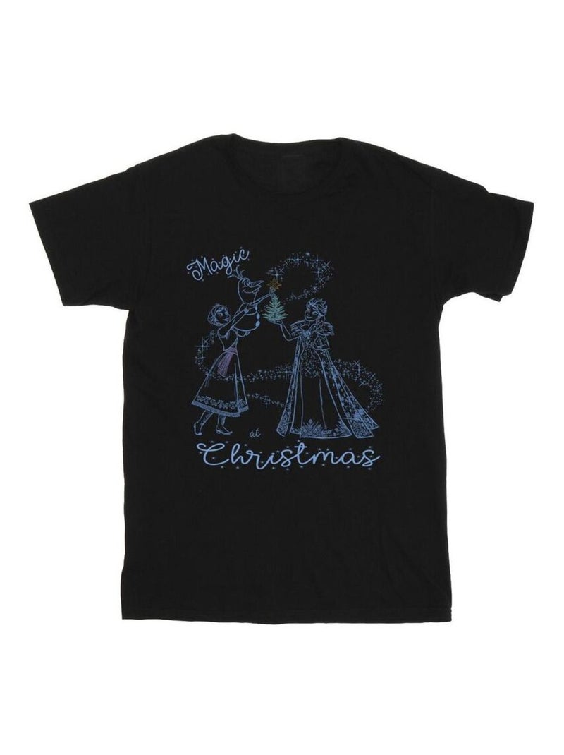 Disney - T-shirt FROZEN MAGIC CHRISTMAS Noir - Kiabi