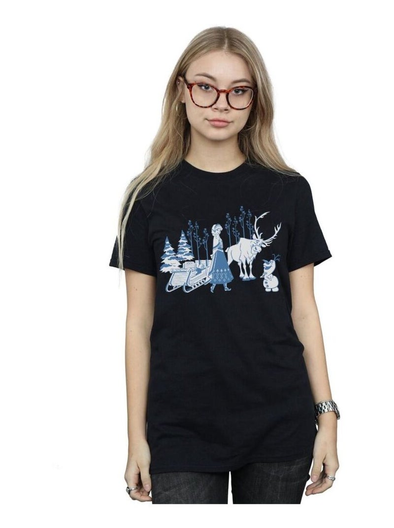 Disney - T-shirt FROZEN Noir - Kiabi