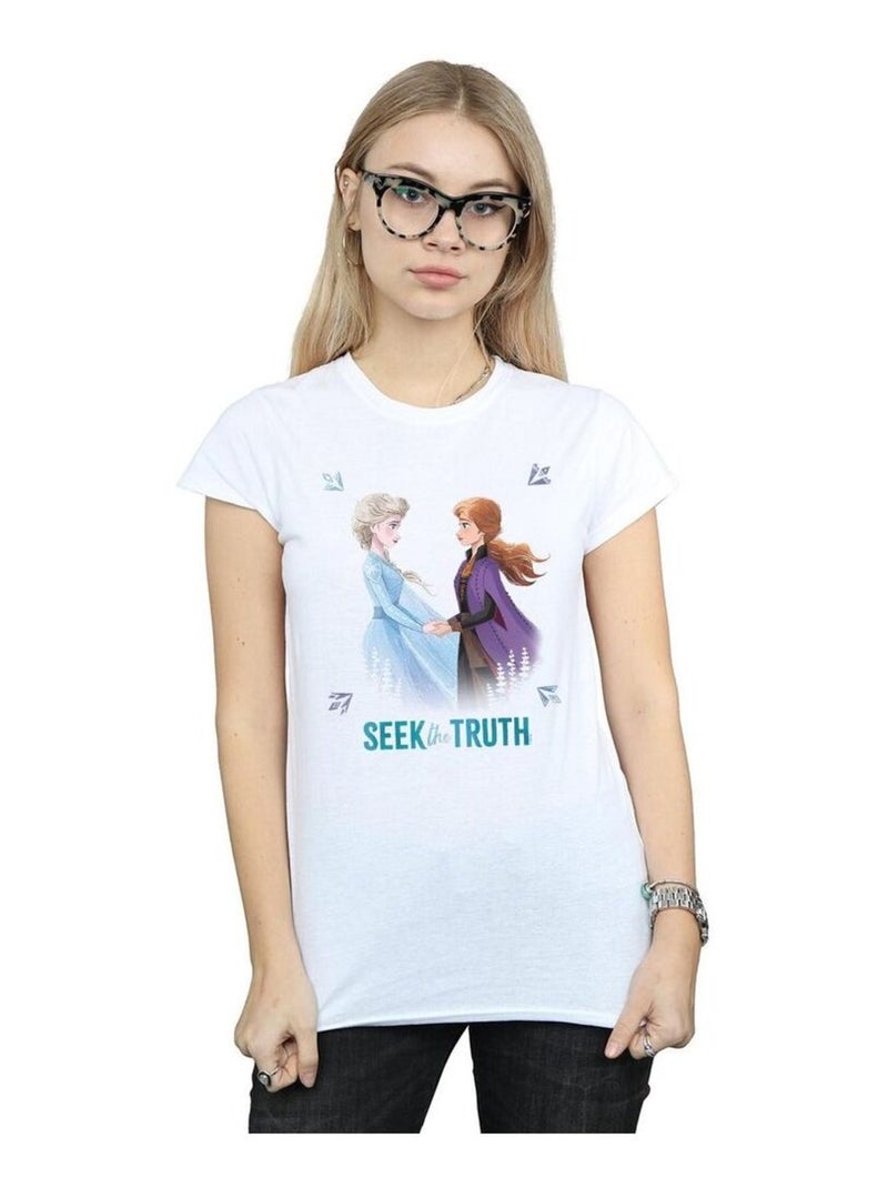 Disney - T-shirt FROZEN SEEK THE TRUTH Blanc - Kiabi