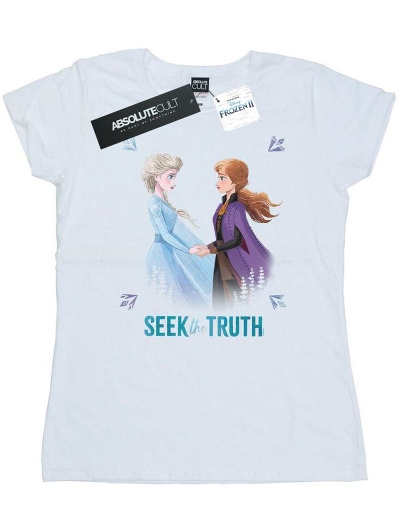 Disney - T-shirt FROZEN SEEK THE TRUTH Blanc - Kiabi