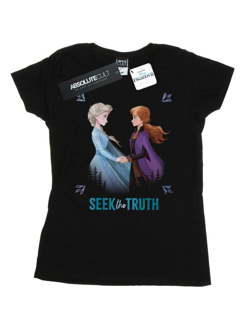 Disney - T-shirt FROZEN SEEK THE TRUTH Noir - Kiabi