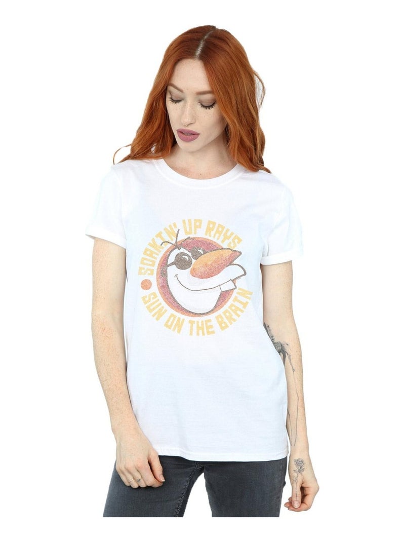 Disney - T-shirt FROZEN SUN ON THE BRAIN Blanc - Kiabi