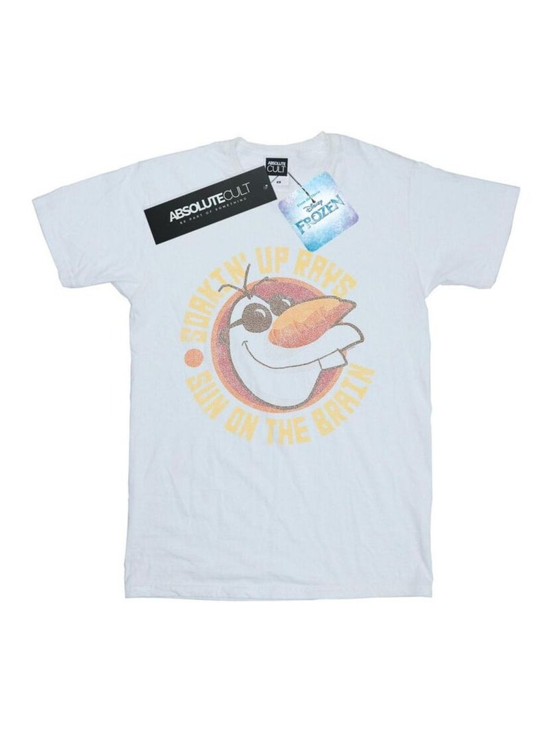 Disney - T-shirt FROZEN SUN ON THE BRAIN Blanc - Kiabi