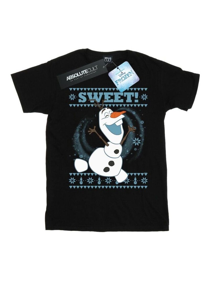 Disney - T-shirt FROZEN SWEET CHRISTMAS Noir - Kiabi