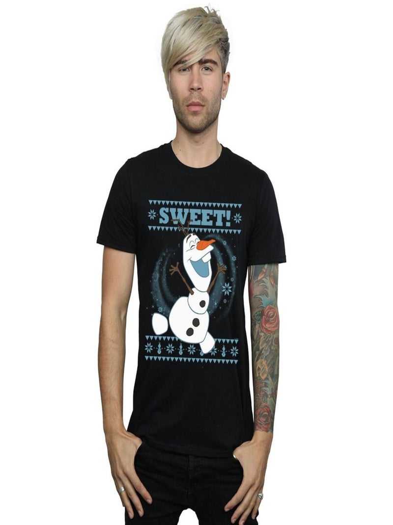 Disney - T-shirt FROZEN SWEET CHRISTMAS Noir - Kiabi