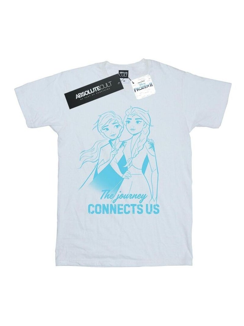Disney - T-shirt FROZEN THE JOURNEY CONNECTS US Blanc - Kiabi