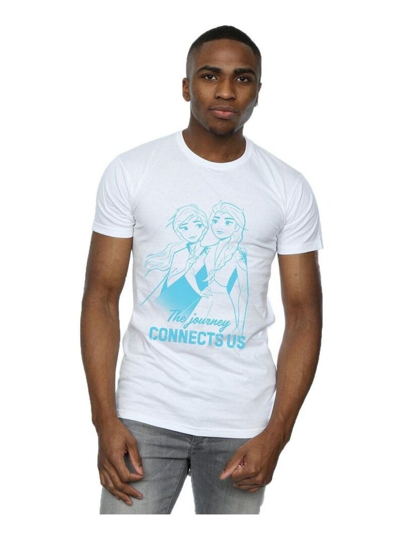 Disney - T-shirt FROZEN THE JOURNEY CONNECTS US Blanc - Kiabi