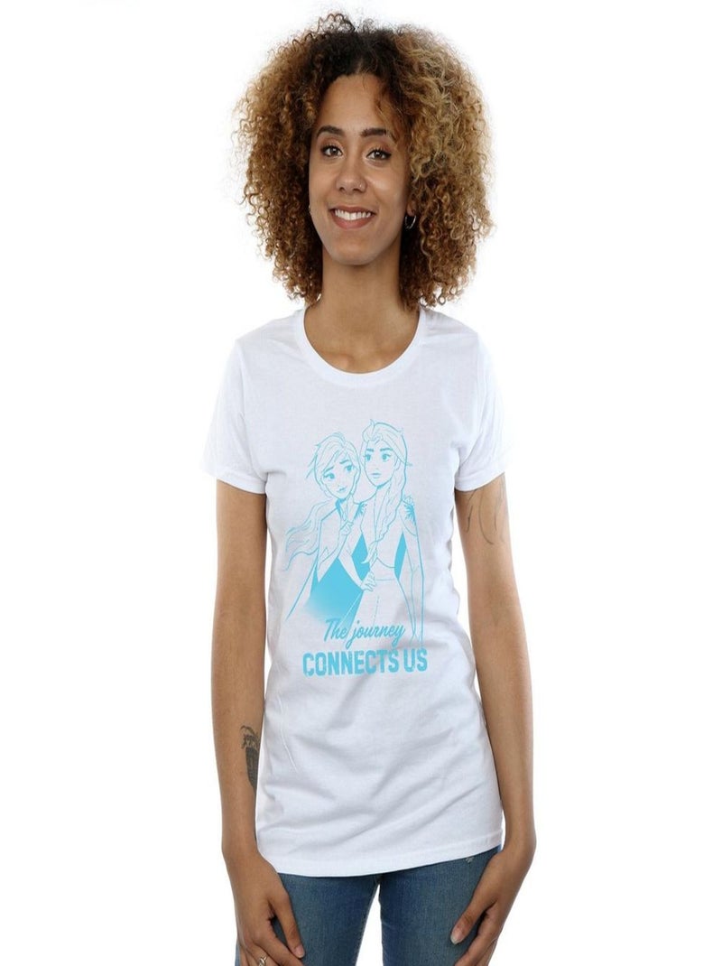 Disney - T-shirt FROZEN THE JOURNEY CONNECTS US Blanc - Kiabi