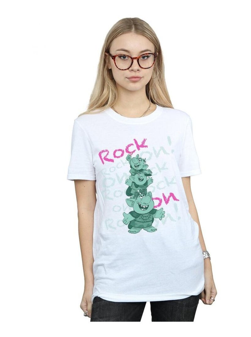 Disney - T-shirt FROZEN TROLLS ROCK ON Blanc - Kiabi