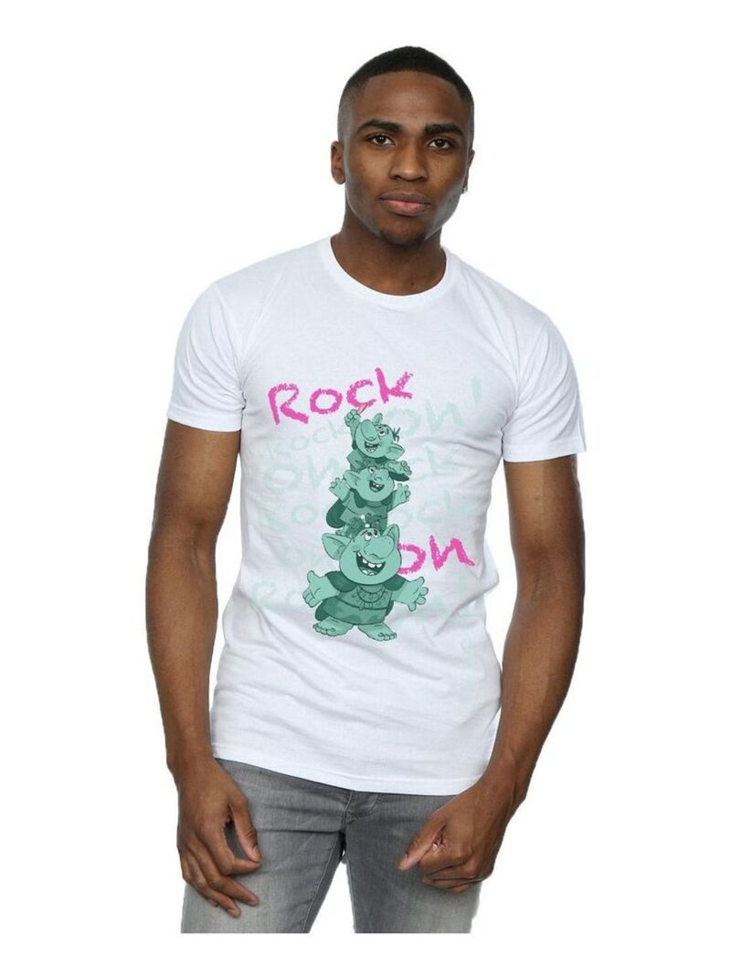 Disney - T-shirt FROZEN TROLLS ROCK ON Blanc - Kiabi