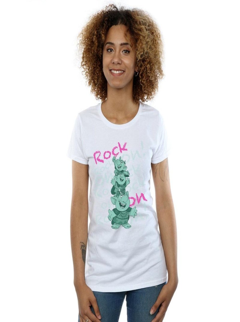 Disney - T-shirt FROZEN TROLLS ROCK ON Blanc - Kiabi