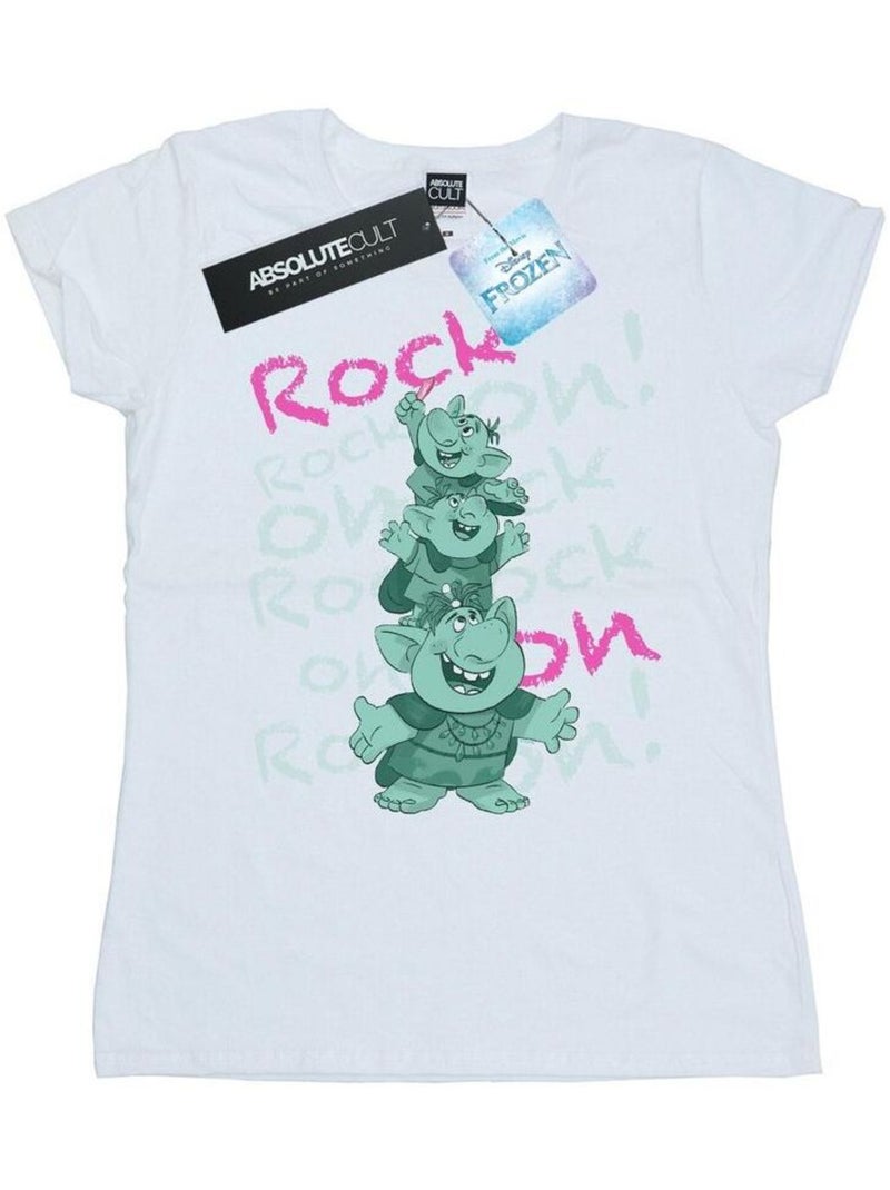 Disney - T-shirt FROZEN TROLLS ROCK ON Blanc - Kiabi