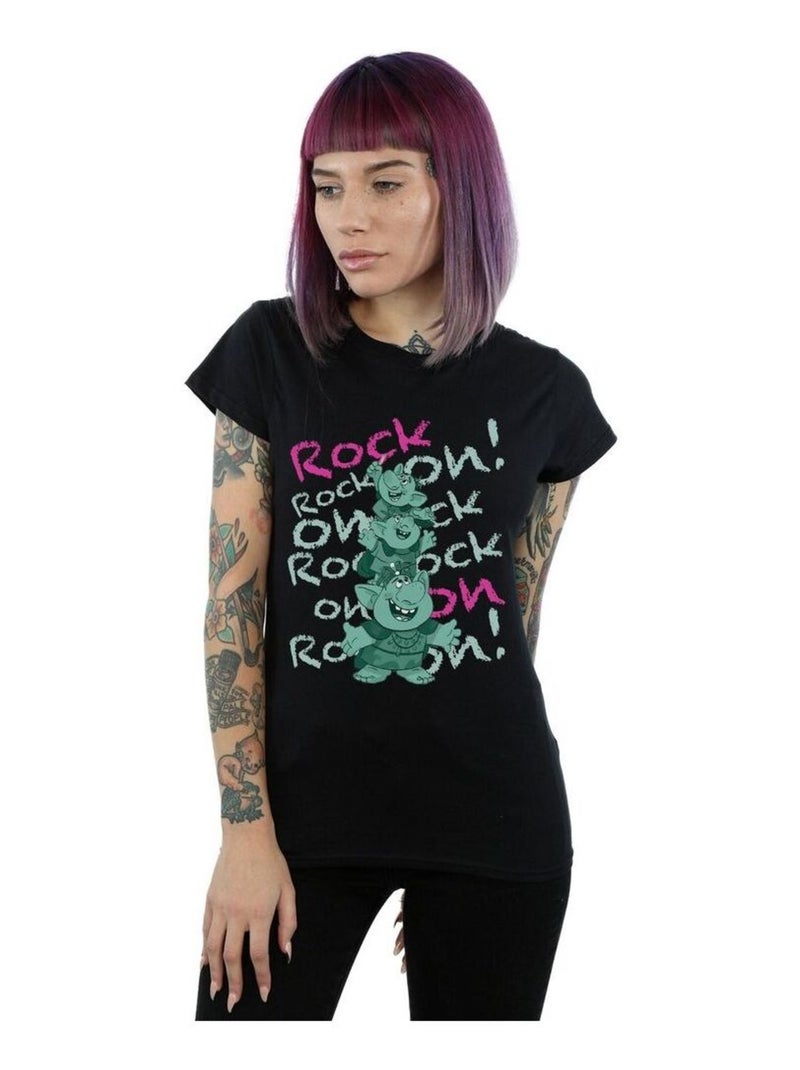 Disney - T-shirt FROZEN TROLLS ROCK ON Noir - Kiabi