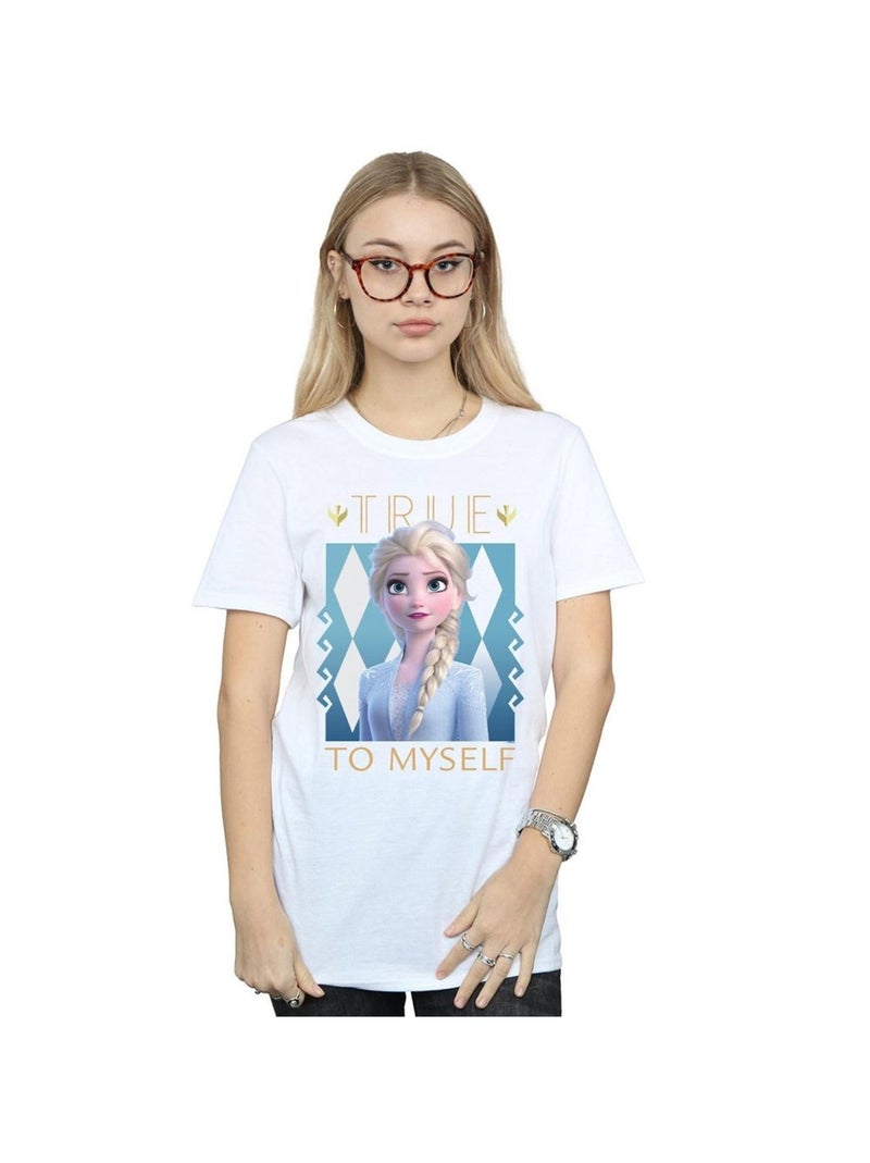 Disney - T-shirt FROZEN TRUE TO MYSELF Blanc - Kiabi