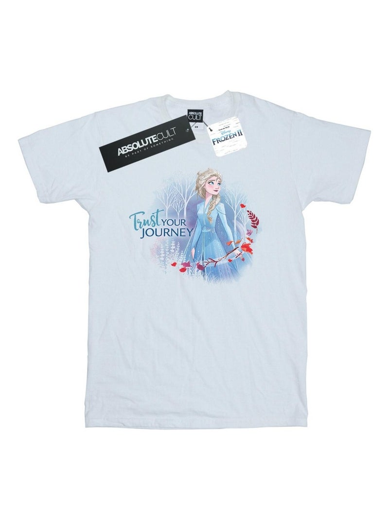 Disney - T-shirt FROZEN TRUST YOUR JOURNEY Blanc - Kiabi