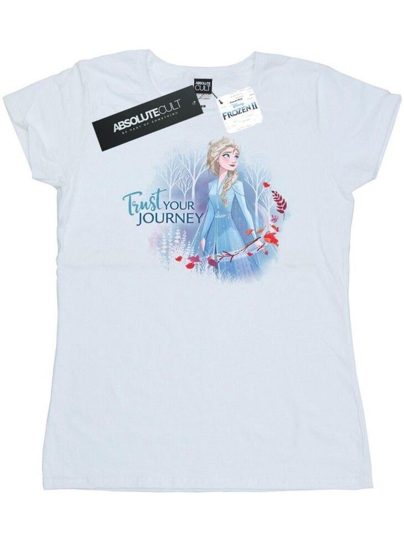 Disney - T-shirt FROZEN TRUST YOUR JOURNEY Blanc - Kiabi