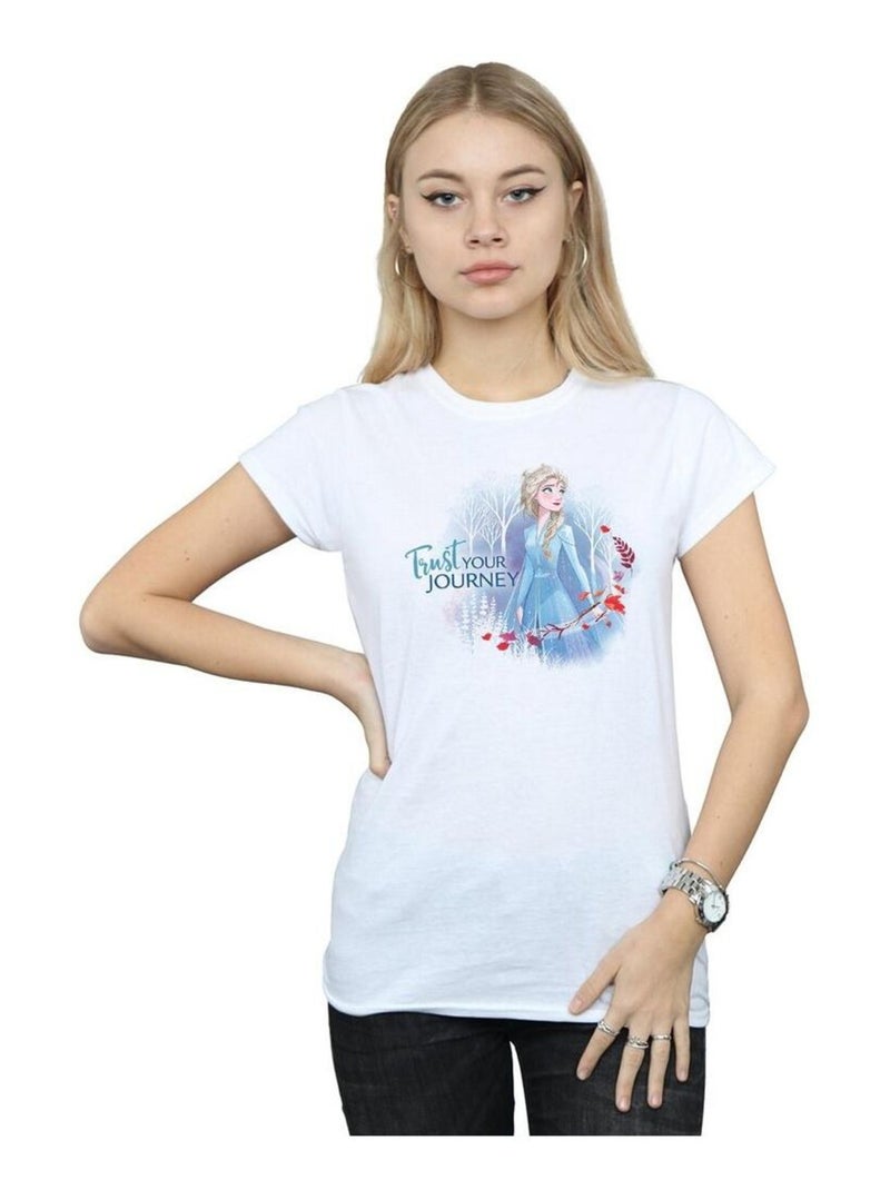 Disney - T-shirt FROZEN TRUST YOUR JOURNEY Blanc - Kiabi