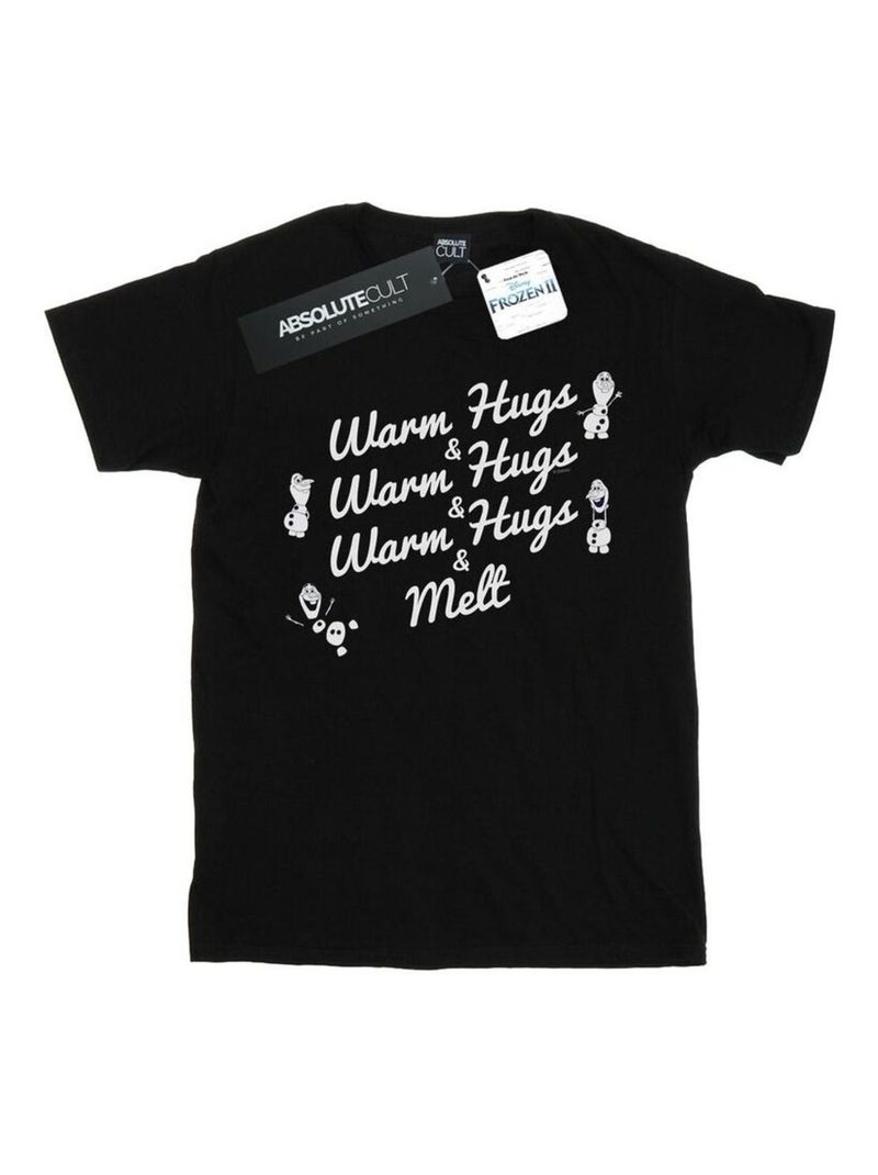 Disney - T-shirt FROZEN WARM HUGS AND MELT Noir - Kiabi
