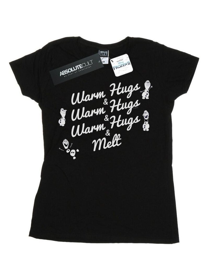 Disney - T-shirt FROZEN WARM HUGS AND MELT Noir - Kiabi