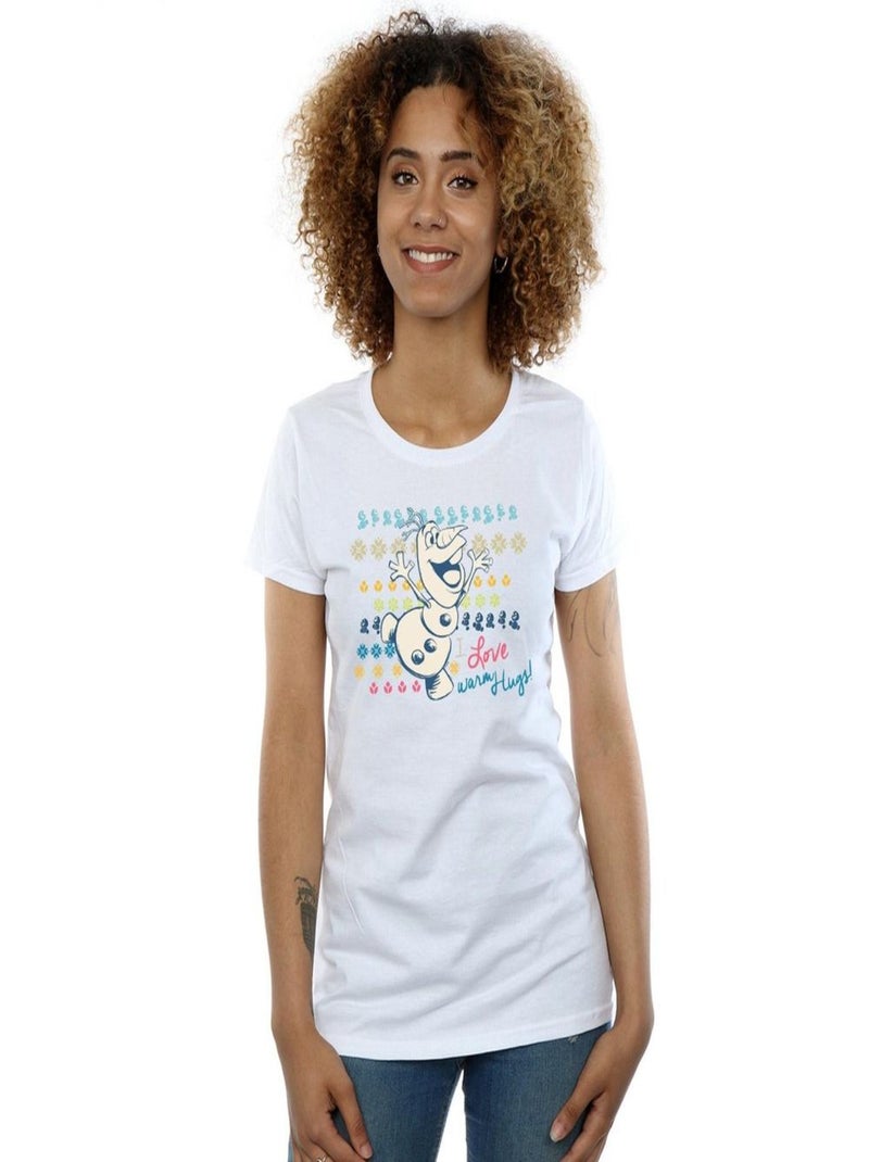 Disney - T-shirt FROZEN WARM HUGS Blanc - Kiabi