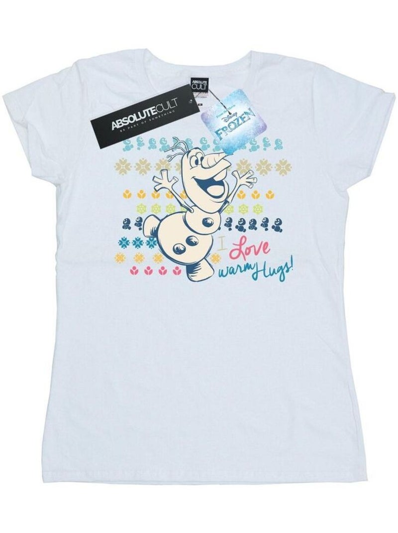 Disney - T-shirt FROZEN WARM HUGS Blanc - Kiabi