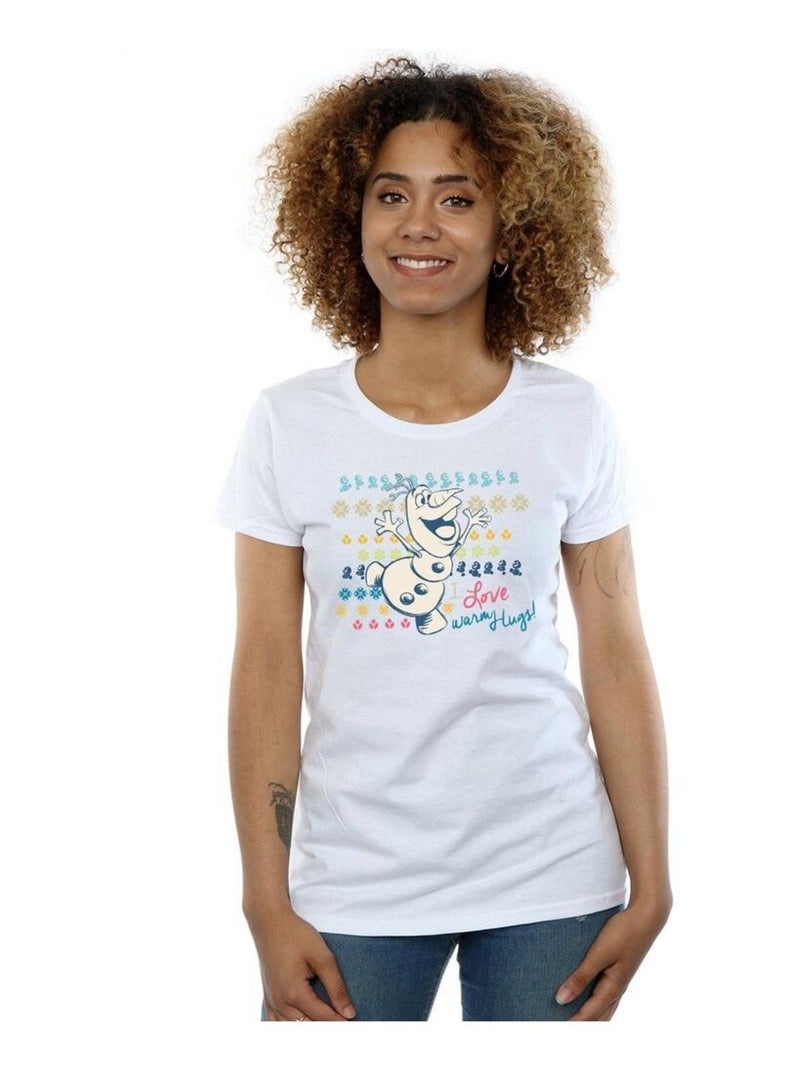 Disney - T-shirt FROZEN WARM HUGS Blanc - Kiabi