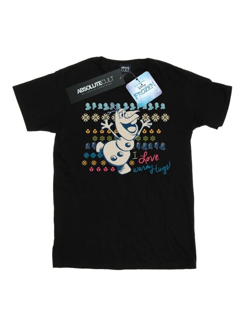 Disney - T-shirt FROZEN WARM HUGS Noir - Kiabi