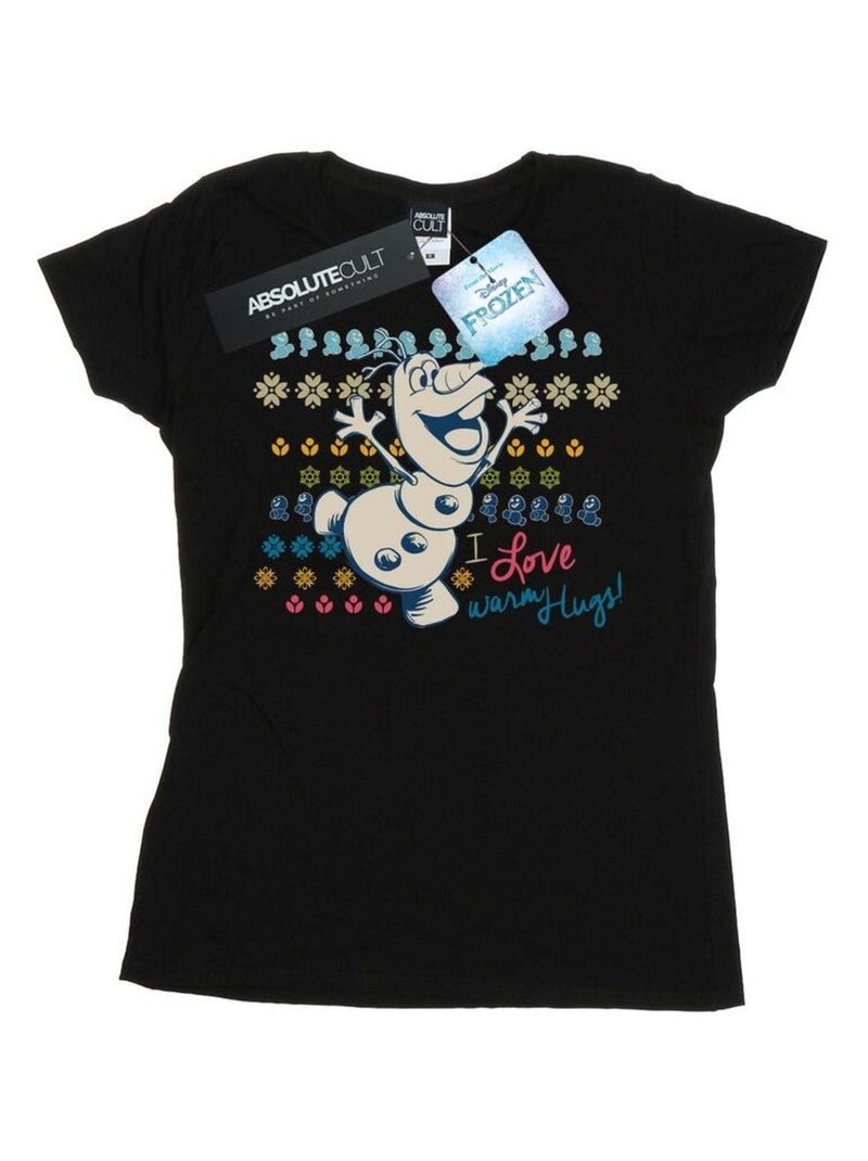 Disney - T-shirt FROZEN WARM HUGS Noir - Kiabi