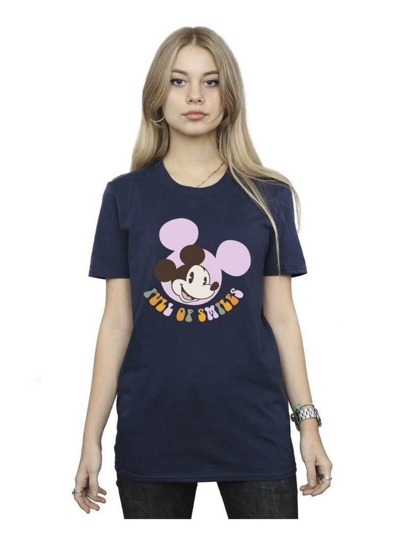 Disney - T-shirt FULL OF SMILES Bleu marine - Kiabi