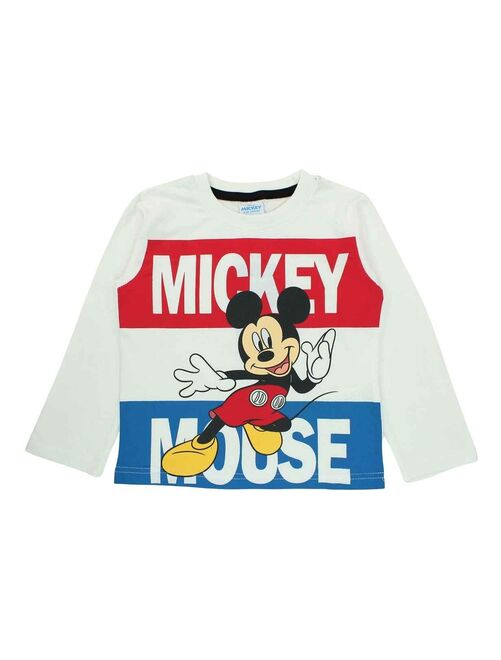 Disney - T-shirt garçon imprimé Mickey en coton - Kiabi