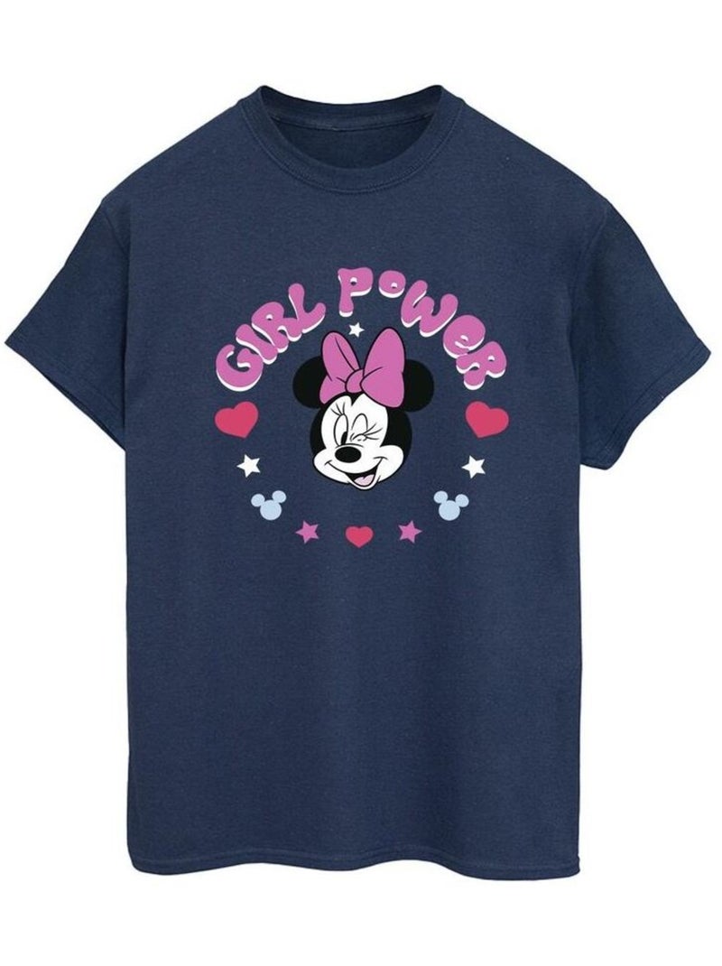 Disney - T-shirt GIRL POWER Bleu marine - Kiabi