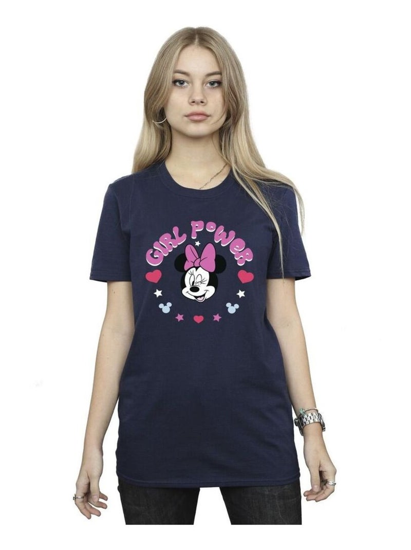 Disney - T-shirt GIRL POWER Bleu marine - Kiabi